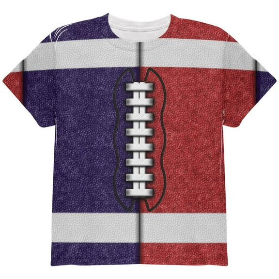 Fantasy Football Team Navy and Red All Over Youth T Shirt Multi YXL