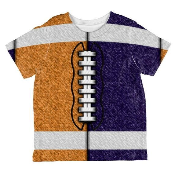 Fantasy Football Team Orange and Navy All Over Toddler T Shirt Multi 2T