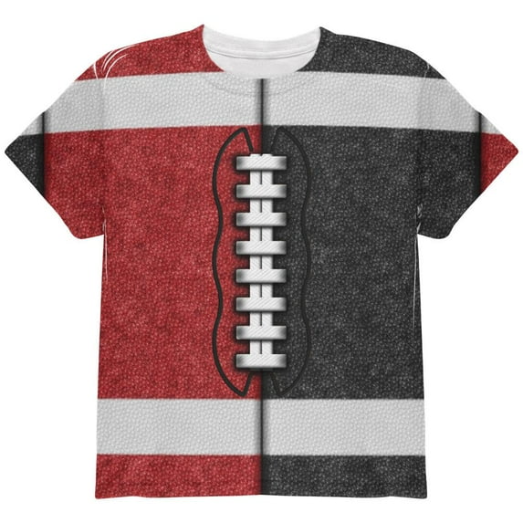 Fantasy Football Team Red and Black All Over Youth T Shirt Multi YMD