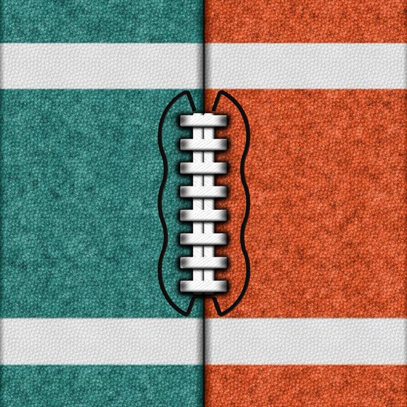 Fantasy Football Team Teal and Orange All Over Youth T Shirt Multi YLG