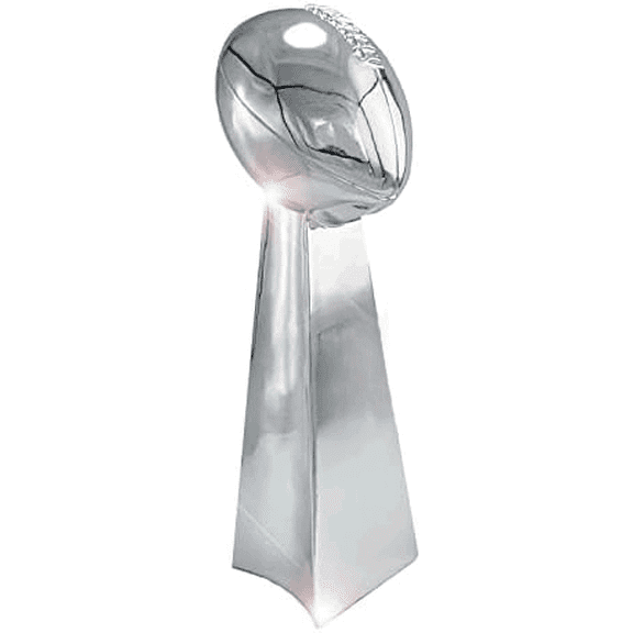 Fantasy Football Trophy-14 INCHES Large - Fantasy Football Trophy Realistic Fantasy League Winners Cup Bright Silver FFL Trophy Elegant and Durable Design$$Gift Supply & Awards