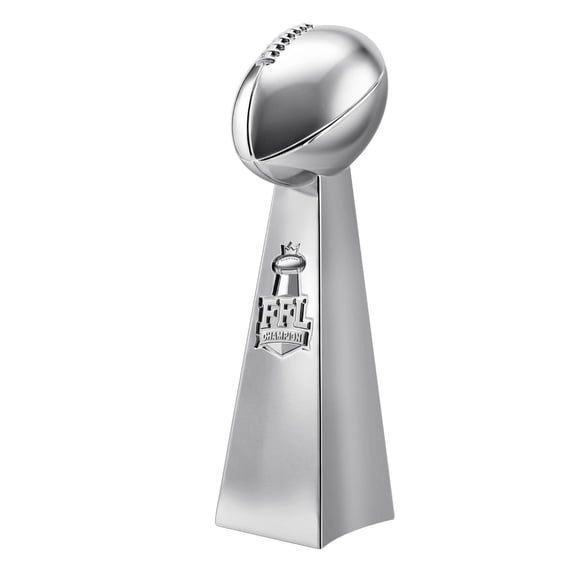 Fantasy Football Trophy - 9 Inch Chrome Silver Championship Trophy, Durable Resin Football League Winner Award, First Place FFL Champion Cup, Draft Day Prize, Fantasy Sports League Gift