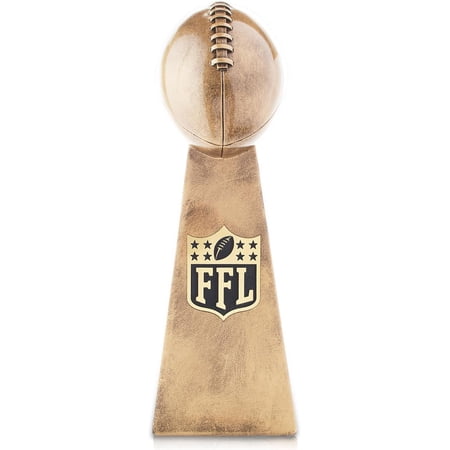 Fantasy Football Trophy Realistic Design FFL Trophy 10 Inch | Gold Replica Championship Trophy | First Place Fantasy Trophy Winner Award for League Or Team | Made for Fantasy Football Champions