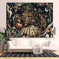 thumbnail image 1 of Fantasy Forest Bookshelf Tapestry Witchy Fairy Tree Mushroom Retro Backdrop Tapestries Wall Hanging Vintage Library Book Tapestry for Bedroom Living Room Dorm 80 x 60 inch, 1 of 6