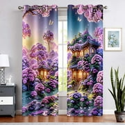 Fantasy Forest Curtain Landscape Curtains 42"x84" 2 Panels Fairytale Wonderland Thermal Insulated Room Darkening Windows Drapes with Grommets for Living Room CLOKSP0474