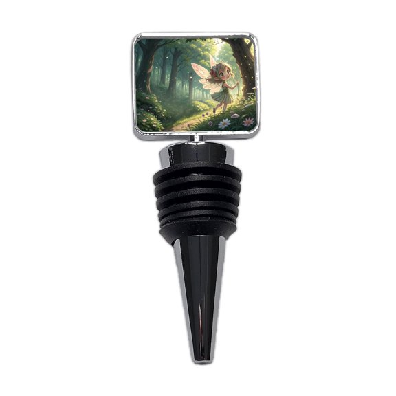 Fantasy Forest Pixie Girl Anime Style Wine Bottle Stopper Cap Plug