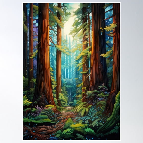 Fantasy Forest Poster Wall Art, Modern Wall Decor, 16x24 UNFRAMED