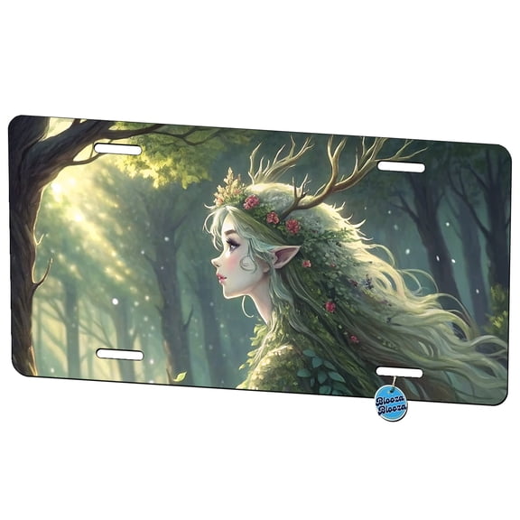 Fantasy Forest Spirit Anime Style Metal Novelty License Plate
