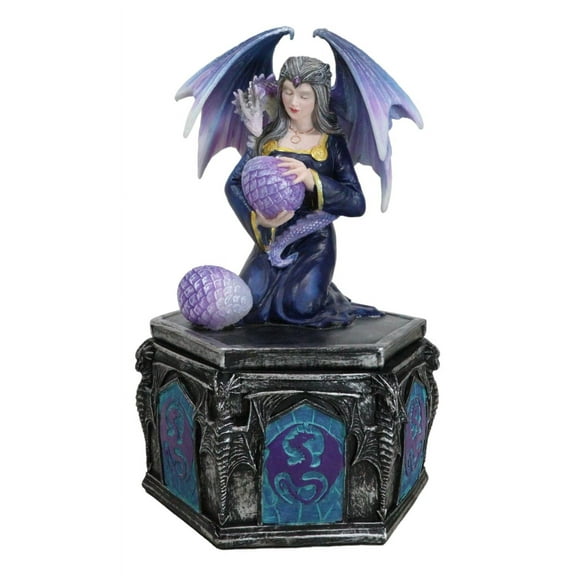 Fantasy Four Seasons Spring Friendship Fairy With Dragon Decorative Box Figurine