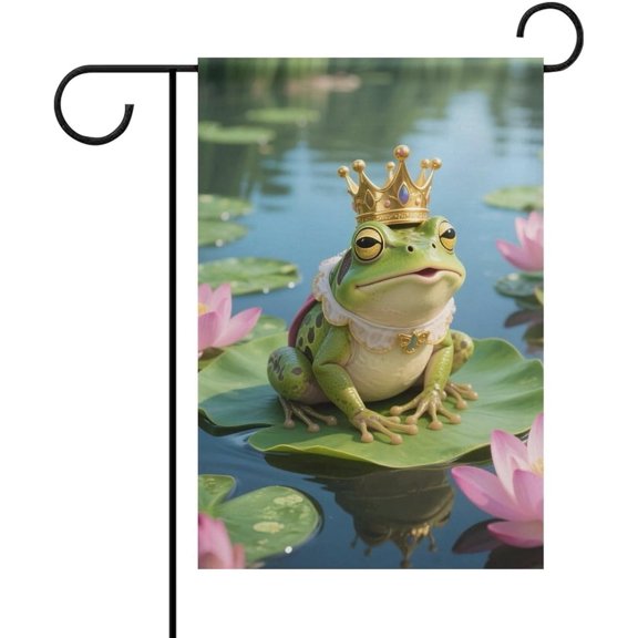 Fantasy Frog Garden Flag 12x18 Double Sided UV Fade Resistant Vertical Yard Banner for Indoor Outdoor Holiday Decorations