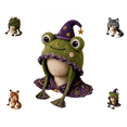 thumbnail image 1 of Fantasy Frog Hood Hat DIY Crochet Kit Series, 4 Styles Dragon Fox Frog Wolf Animal Crochet Supplies, Cute Winter Hat Making Kit for Halloween Party, 1 of 7