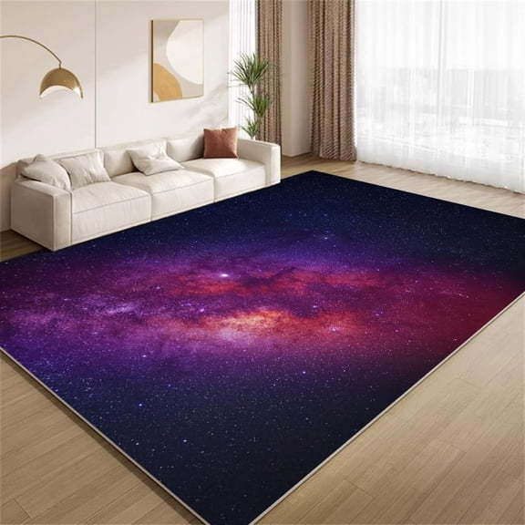 Fantasy Galaxy Starry Sky Area Rugs 2'x3' Rug Abstract Dark Blue Purple Space Universe Soft Washable Non Slip Indoor Floor Throw Carpet for Living Room Bedroom Room