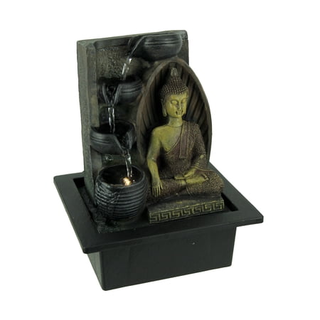 Fantasy Gifts Buddha Touching The Earth LED Lighted Tabletop Fountain