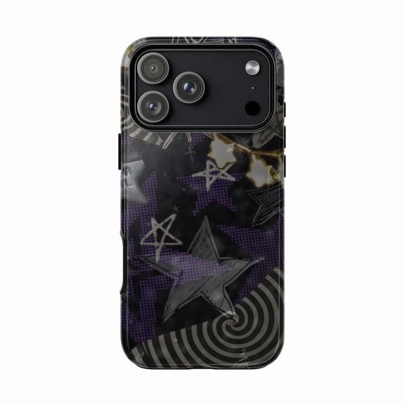 Fantasy Gothic Art Phone Case, Detailed Black Cat & Skeleton Collage, Trippy Vintage Style Cover for iPhone 17 16 15 14 13 12 11 Pro Plus Mini