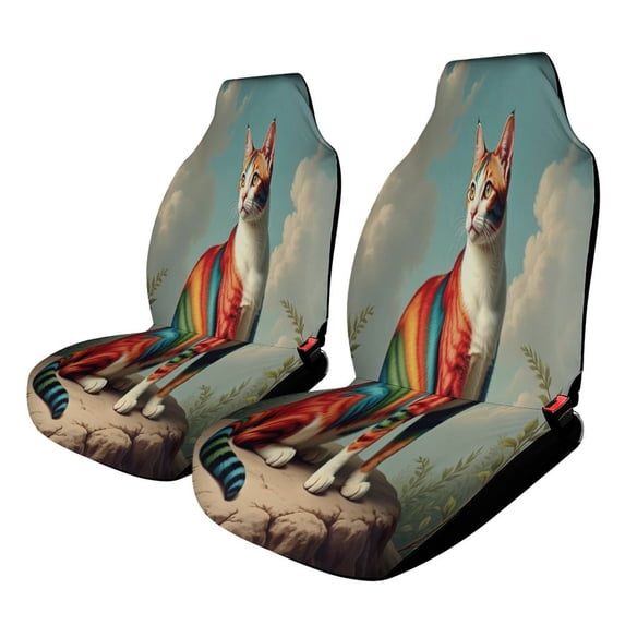Fantasy Harlequin Cats Colorful Car Seat Covers Front Seats Universal Fit for Cars SUV Truck Auto Interior Accessories