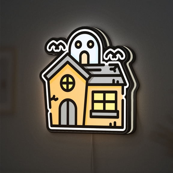 Fantasy Haunted Castle 3D Novelty Light Box, Halloween Light Featuring Phantom Scene, Ideal for Spooky Rooms and Gothic Fans (Width 24 inch, 60cm)