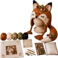 thumbnail image 1 of Fantasy Hood Crochet Kit DIY Animal Style Hat Making Set with Yarn Hooks Stuffing Pattern Materials for Adults Beginners with Gift for Adults(Fox), 1 of 6