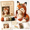 thumbnail image 1 of Fantasy Hood Hat DIY Crochet Kit,Complete Crochet Set for Beginners with 5 Animal Styles,All-in-One Kit with Yarn Hooks and Instructions,Handmade Craft Gift for Adults(A5), 1 of 7