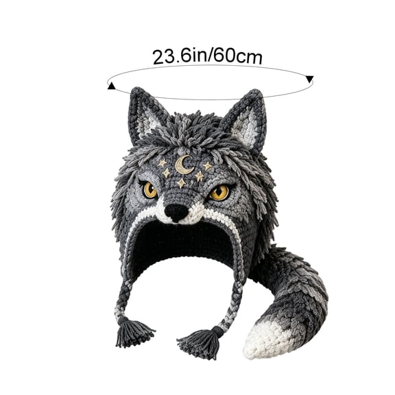 Fantasy Hood Hat DIY Crochet Kit Series, Animal Hood Hat DIY Crochet Kit | Beginner Friendly, Hood Hat Design, DIY Handmade, Wolf Theme