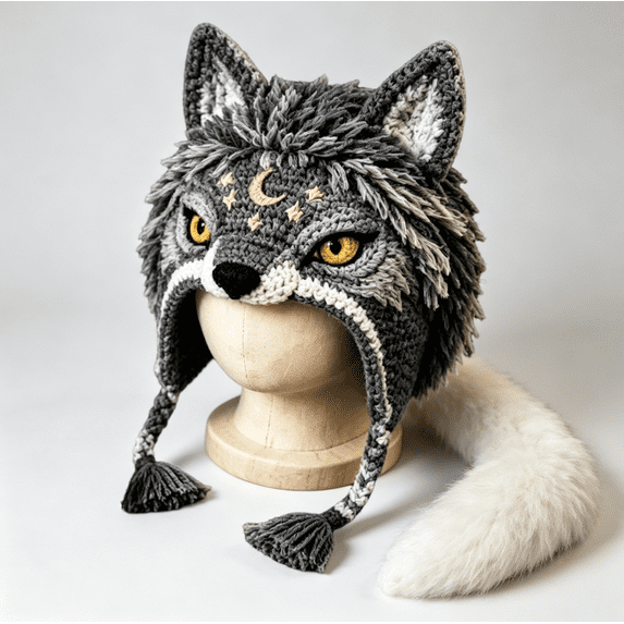 Fantasy Hooded Hat DIY Crochet Kit for Beginners, All-In-One Craft Set, Step-by-Step Tutorial, Soft Yarn & Hook, Cozy Gift for Adults
