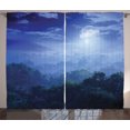thumbnail image 1 of Ambesonne Jungle Curtains 2 Panel Set, Sri Lanka Rainforest, 108" x 90", Green and Blue, 1 of 3