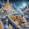 thumbnail image 1 of Fantasy Ice Castle 5D Diamond Art Kit with Frame 12 Inch Full Drill Gem Painting Kit for Adults Whimsical Home Decor Craft Set, 1 of 3