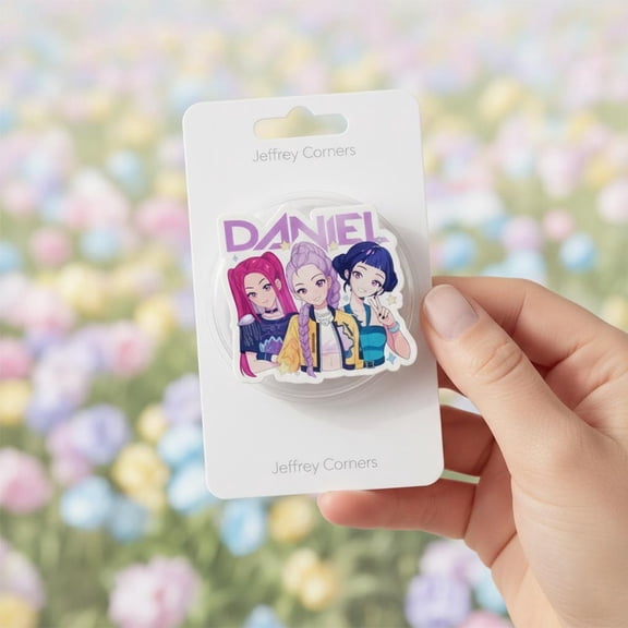 Fantasy K-Pop Magnetic Phone Holder, Foldable Phone Grip Stand, Universal Phone Accessory, Music Fan Gift