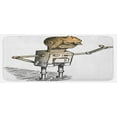 thumbnail image 1 of Fantasy Kitchen Mat, Hand Drawn Theme of Robot Sketch Humor Character Illustration, Plush Decorative Kitchen Mat with Non Slip Backing, 47" X 19", Pale Orange Black Grey, by Ambesonne, 1 of 1
