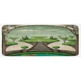 thumbnail image 1 of Fantasy Kitchen Mat, Landscape View with Hanging Islands and a Pond with Lilies, Plush Decorative Kitchen Mat with Non Slip Backing, 47" X 19", Umber Green Turquoise, by Ambesonne, 1 of 1