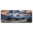 thumbnail image 1 of Fantasy Kitchen Mat, Stormy Apocalypse Sky with Clouds over Rock Towers on Alien World, Plush Decorative Kitchen Mat with Non Slip Backing, 47" X 19", Dark Brown Dark Blue, by Ambesonne, 1 of 1