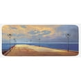 thumbnail image 1 of Fantasy Kitchen Mat, Watercolored Wooden Bridge Pier to the Sea Harbor Bay Coast Cloudy Day with Gull, Plush Decorative Kitchen Mat with Non Slip Backing, 47" X 19", Cream Blue, by Ambesonne, 1 of 1