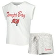 thumbnail image 1 of Women's Concepts Sport White/Cream Tampa Bay Buccaneers Montana Knit Top & Shorts Sleep Set, 1 of 5