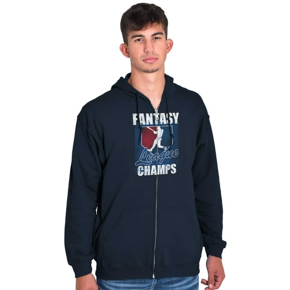 Fantasy League Champs Sport Ball Game Men's Big & Tall Graphic Zip Up Hoodie Brisco Brands 2X