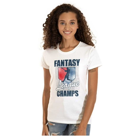 Fantasy League Champs Sport Ball Game Womens Slim Fit Graphic Tee Brisco Brands S