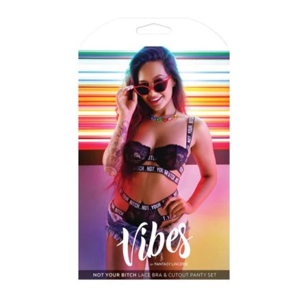 FL Vibes NotYourBitch Bra&Panty Blk SM