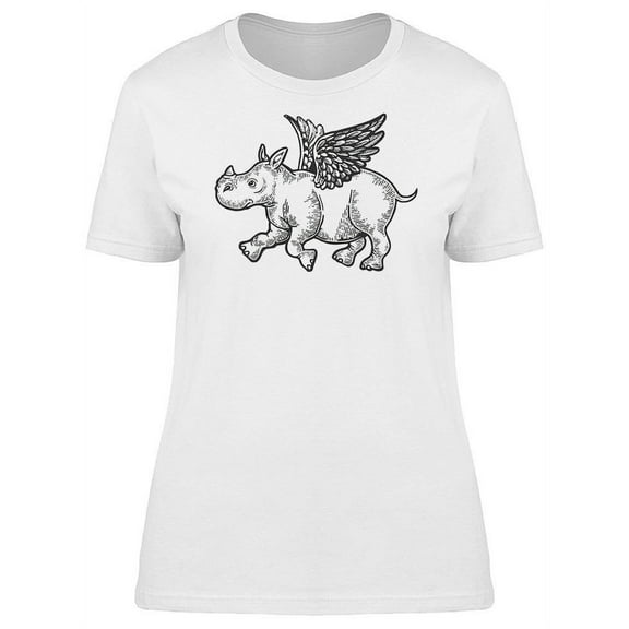 Fantasy Little Flying Rhinoceros T-Shirt Women -Image by Shutterstock, Female Medium