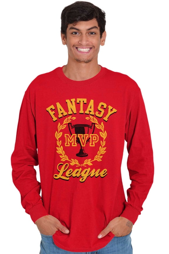 Fantasy MVP League Sports Fanatic Men's Long Sleeve Tee T Shirt Brisco Brands S