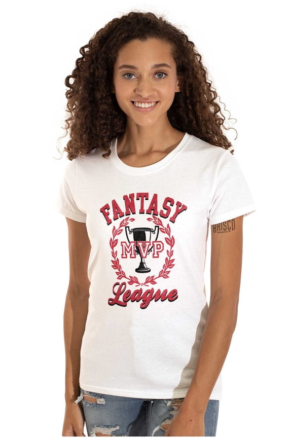 Fantasy MVP League Sports Fanatic Womens Slim Fit Graphic Tee Brisco Brands X