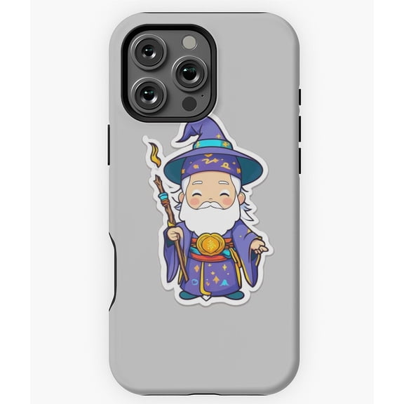 Fantasy Magic Wizard with Orb and Staff Phone Case for iPhone 16 15 14 13 12 11 Pro Max