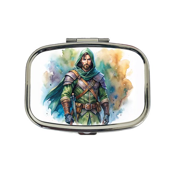 Fantasy Male Rogue Thief Watercolor Small Travel Handbag Pill Box Case