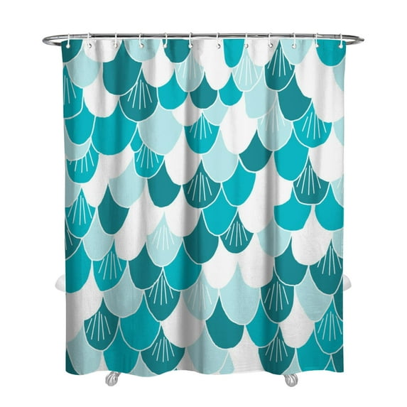 Fantasy Mermaid Bathroom Shower Curtain 72x84in, Iridescent Scale Print, Waterproof Polyester with 12 Hooks, Ideal for Home Bath, Dorm, or Kids' Room with Undersea Magic Theme