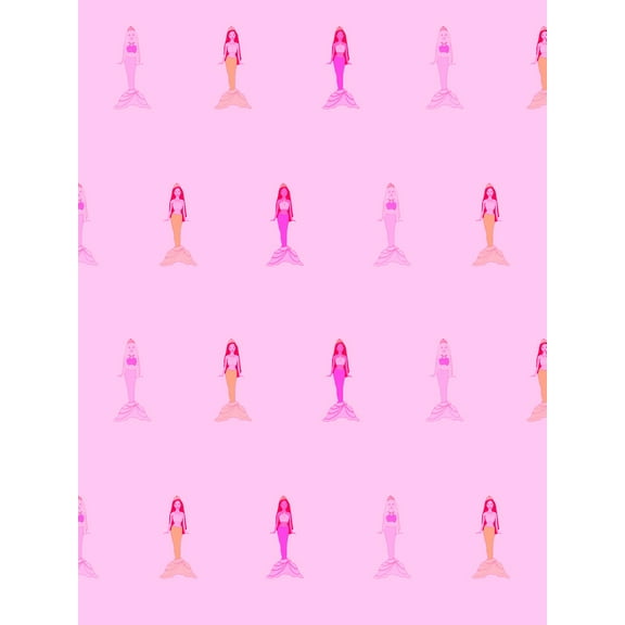 Fantasy Mermaids Removable Vinyl Wallpaper by Barbie - Lilac