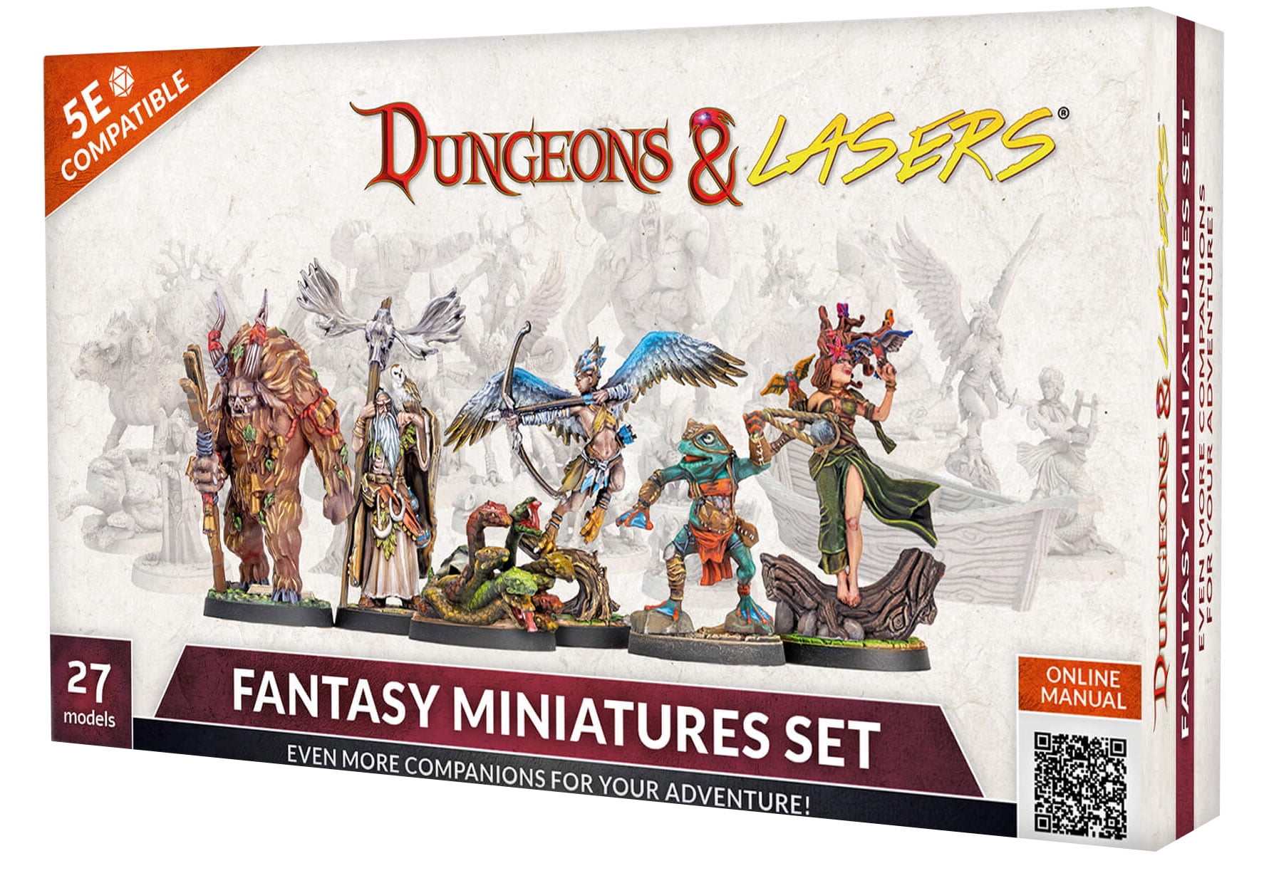 Dungeons & Lasers 28mm Fantasy Miniatures Set with Scenic Bases