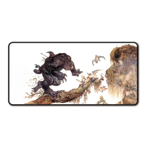 Fantasy Monster Gaming Mousepad - Extra Large Desk Mat, Mythical Art Design