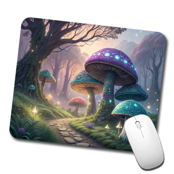 Fantasy Mushroom Forest Path Mouse Pad Low Profile Gaming Mat