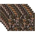 thumbnail image 1 of Fantasy Mushroom Forest Placemats Set of 6,Insect Berry Linen Washable Kitchen Dining Table Mats Heat Resistant Place Mats for Home Party Indoor Holiday 12x18 Inch, 1 of 6
