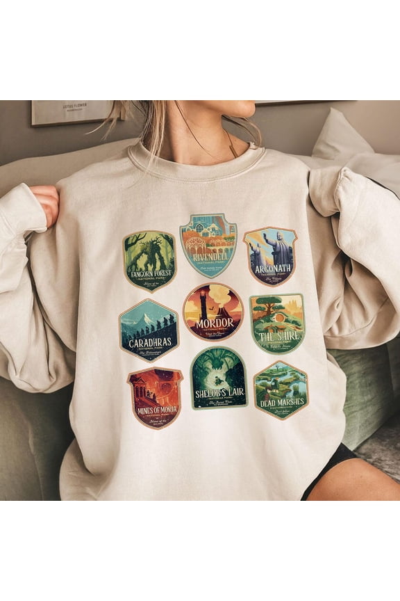 Fantasy National Park Sweashirt, Middle Earth Lotr Tshirt, Mystical Landscapes Sweater, Tabletop Rpg & Nature Enthusiasts Tee TSHIRT All Size S-5XL
