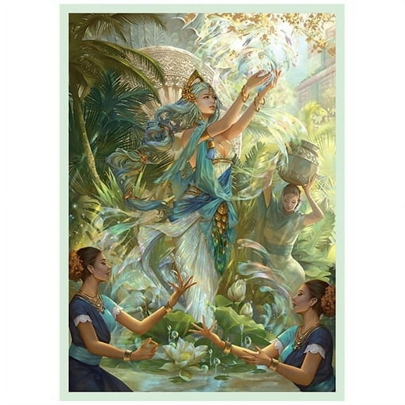 Fantasy North - Amyra - Child of The Rivers - 100 Smooth Matte TCG Card Sleeves - Fits Magic MTG Commander Pokemon and other Card Games - Playing Card Sleeves