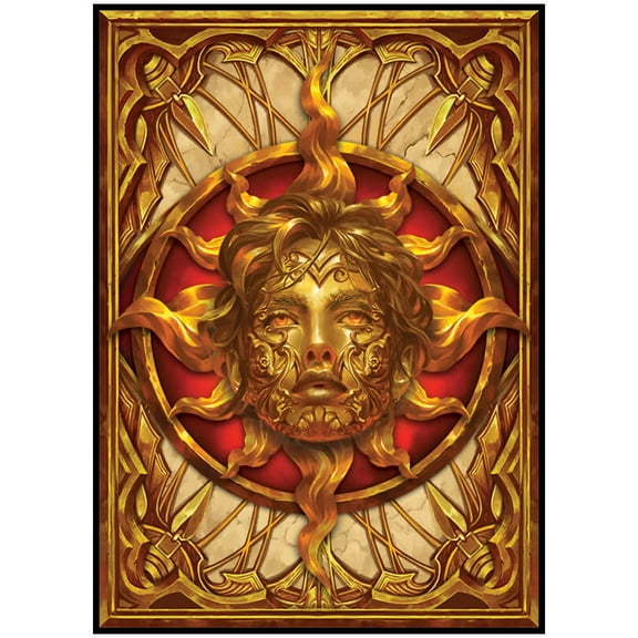 Fantasy North - Book of the Sun - Spellbook Series - 100 Textured Matte TCG Card Sleeves - Fits Magic MTG Commander Pokemon and other Card Games - Playing Card Sleeves