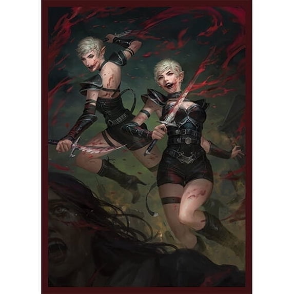 Fantasy North - Brylle and Lahvi - Blood-Crazed Twins - 100 Smooth Matte TCG Trading Card Sleeves - Fits Magic MTG Commander Pokemon and other Card Games - Playing Card Sleeves